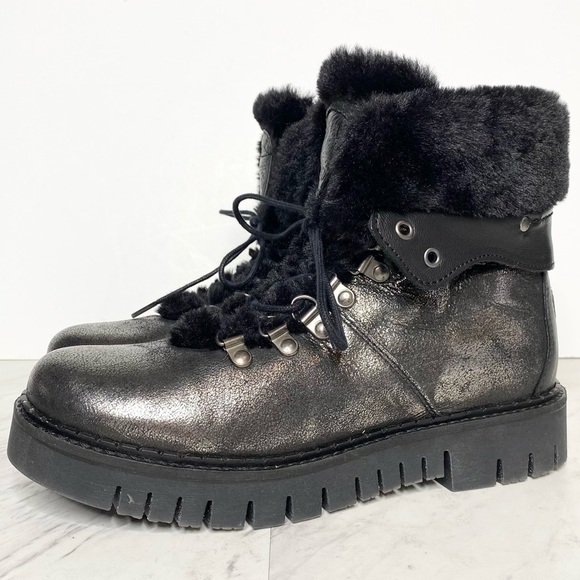 Pajar Metallic Faux Fur Lace Up Boot 6 - Picture 1 of 14